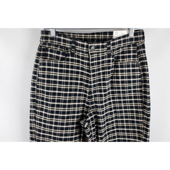 American Eagle Jeans Womens 10 XLong Multi Plaid Mom Stretch Denim NWT - Picture 2 of 12